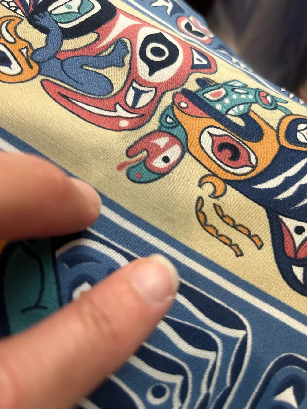 Vintage AESOTICA Eleanor Paine Silk Scarf - Totem Tribal Design Print